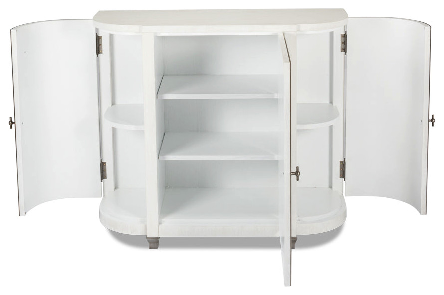 Asia Demilune Console Accent Cabinet Working White   Transitional   Console Tables   by Sideboards and Things  Houzz