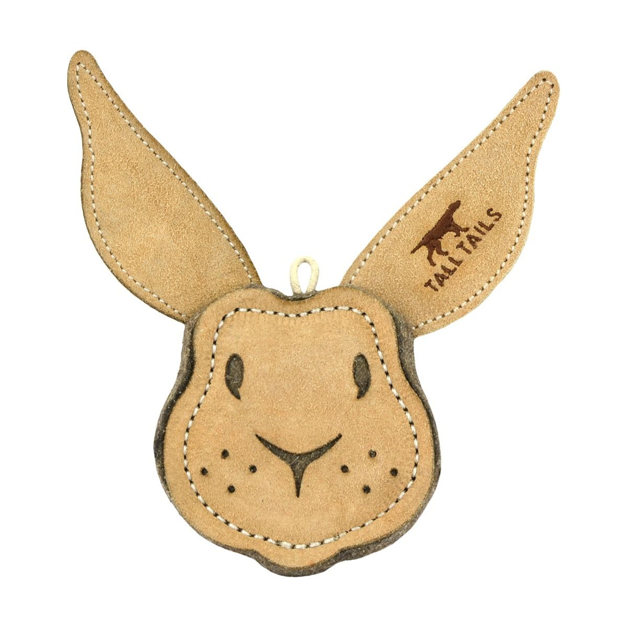 Tall Tails Scrappy Leather Rabbit Dog Toy， 4