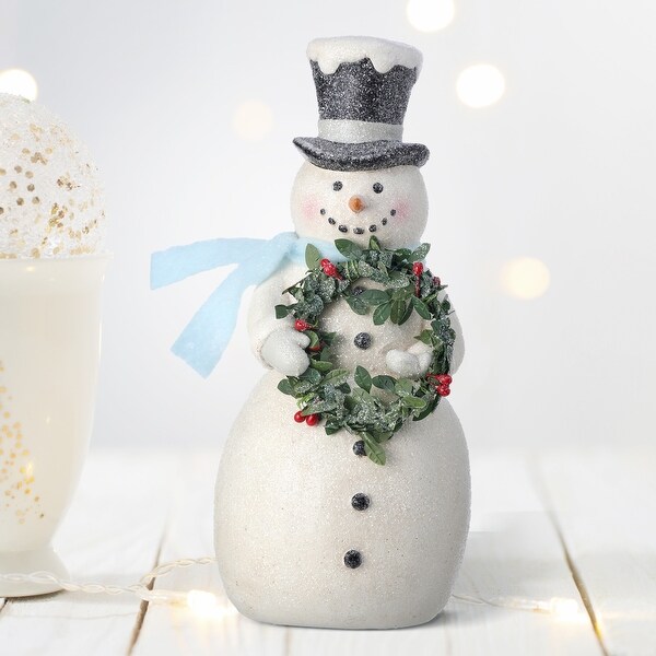 8.5 Paperpulp Winters Song Snowman W/Wreath