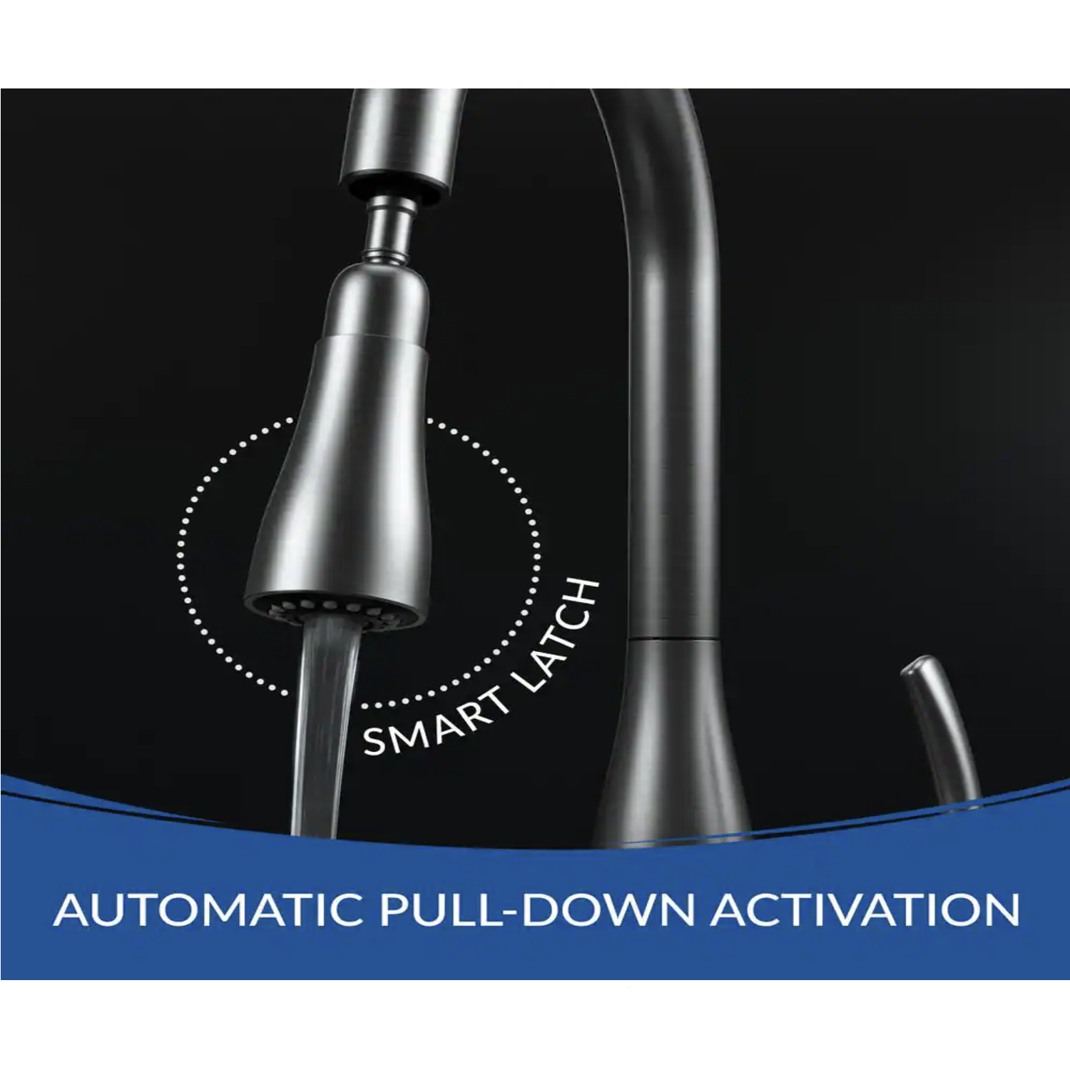 Flow Motion Activated Single-Handle Pull-Down Sprayer Kitchen Faucet in Matte Black