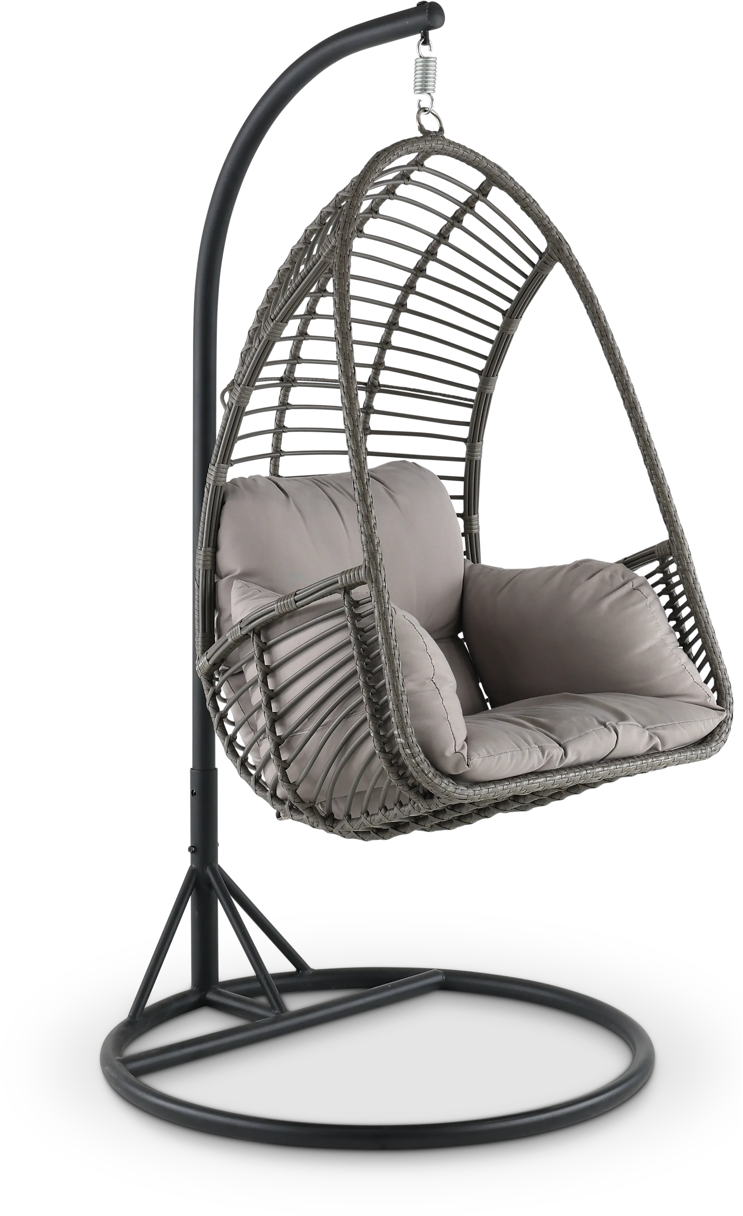 Metal Wicker Outdoor Hanging Chair with Cushion