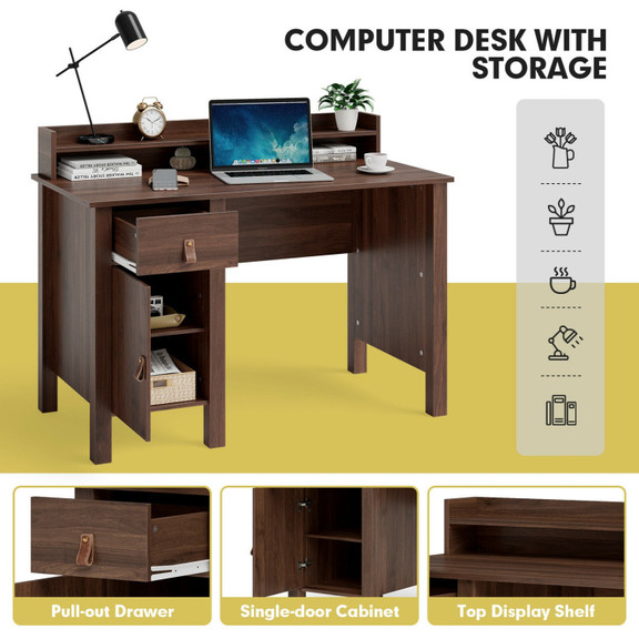 Costway 40718693 48 Inch Computer Desk Writing Wor...