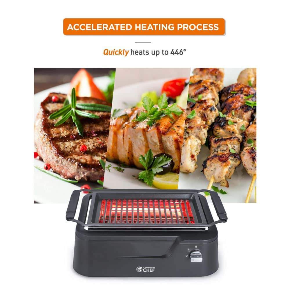 Commercial CHEF 151 sq. in. Black Indoor Infrared Grill CHG16MB