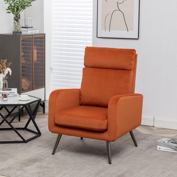 Modern Upholstered Accent Chair with Metal Legs