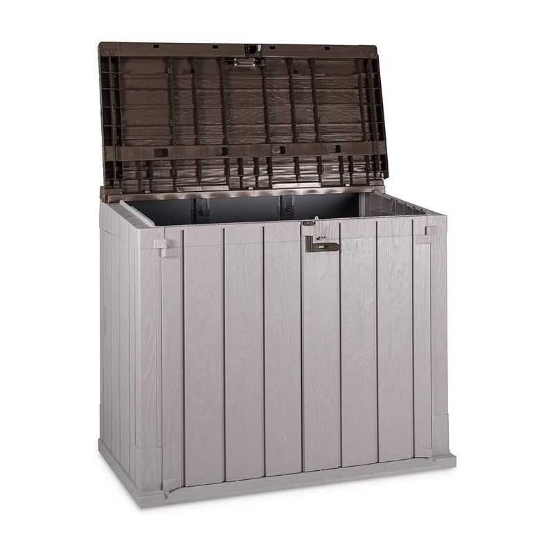 Toomax Stora Way All Weather Outdoor XL 7' x 3.5' Storage Shed Cabinet， Taupe