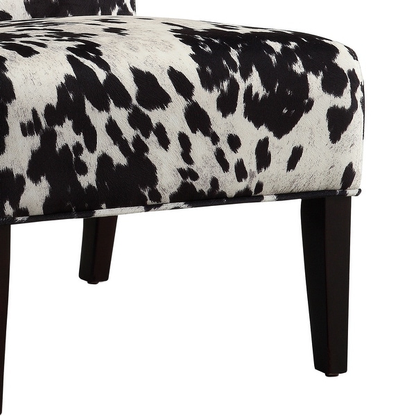 Black and White Faux Cow Hide Fabric Accent Chair by iNSPIRE Q Bold