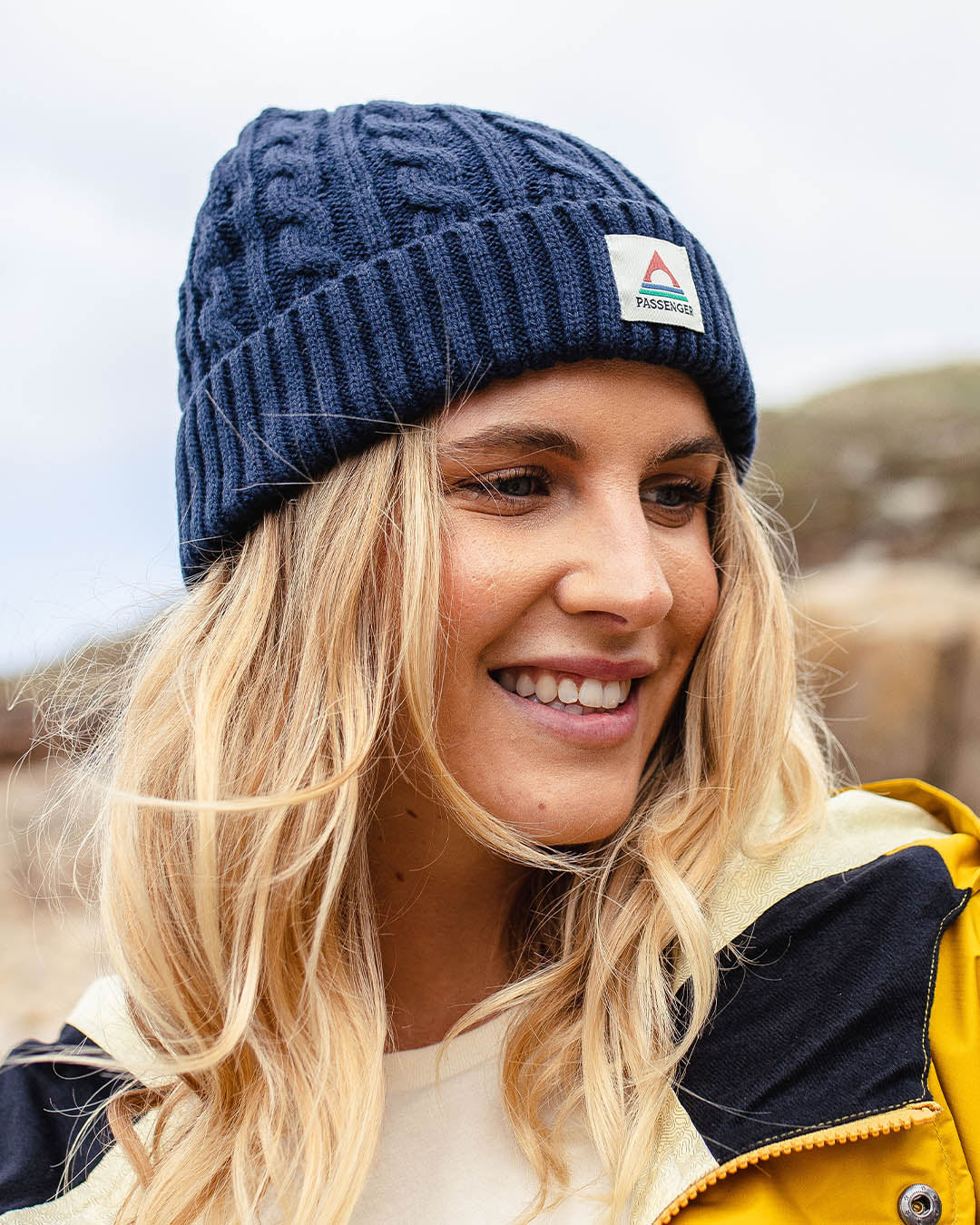 Fireside Cable Knit Beanie - Rich Navy