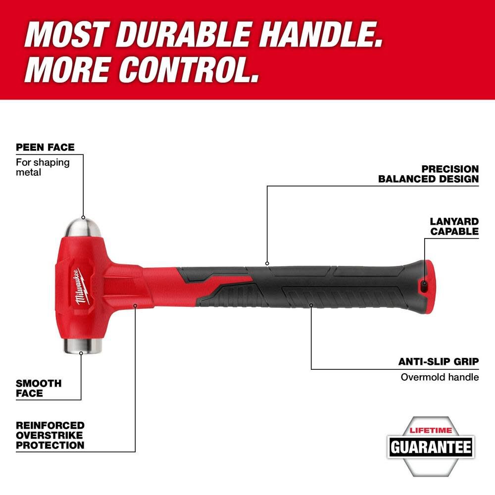 Milwaukee 32oz Dead Blow Ball Peen Hammer 48-22-9141 from Milwaukee