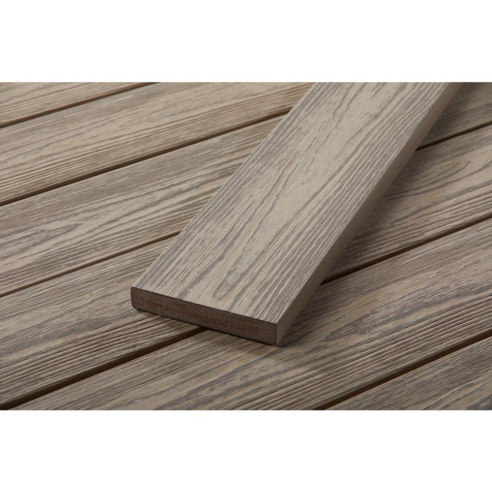 FORTRESS Apex 1 in. x 6 in. x 8 ft. Arctic Birch Grey PVC Square Deck Boards (2-Pack) 252060821