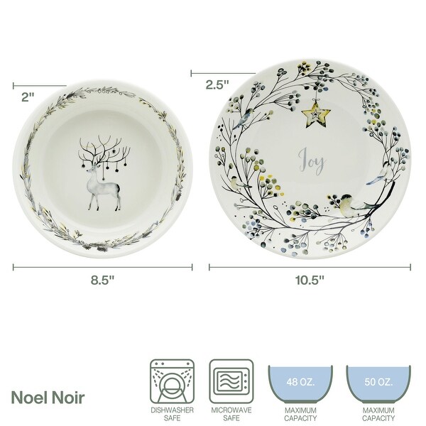 Fitz and Floyd Noel Noir Set of 2 Serving Bowls