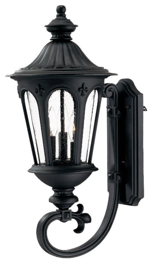 Three Light Black Coral Wall Lantern   Outdoor Wall Lights And Sconces   by We Got Lites  Houzz