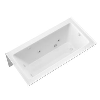 Universal Tubs Amber 5 ft. Acrylic Rectangular Drop-in Whirlpool Bathtub in White HD3060SHWL