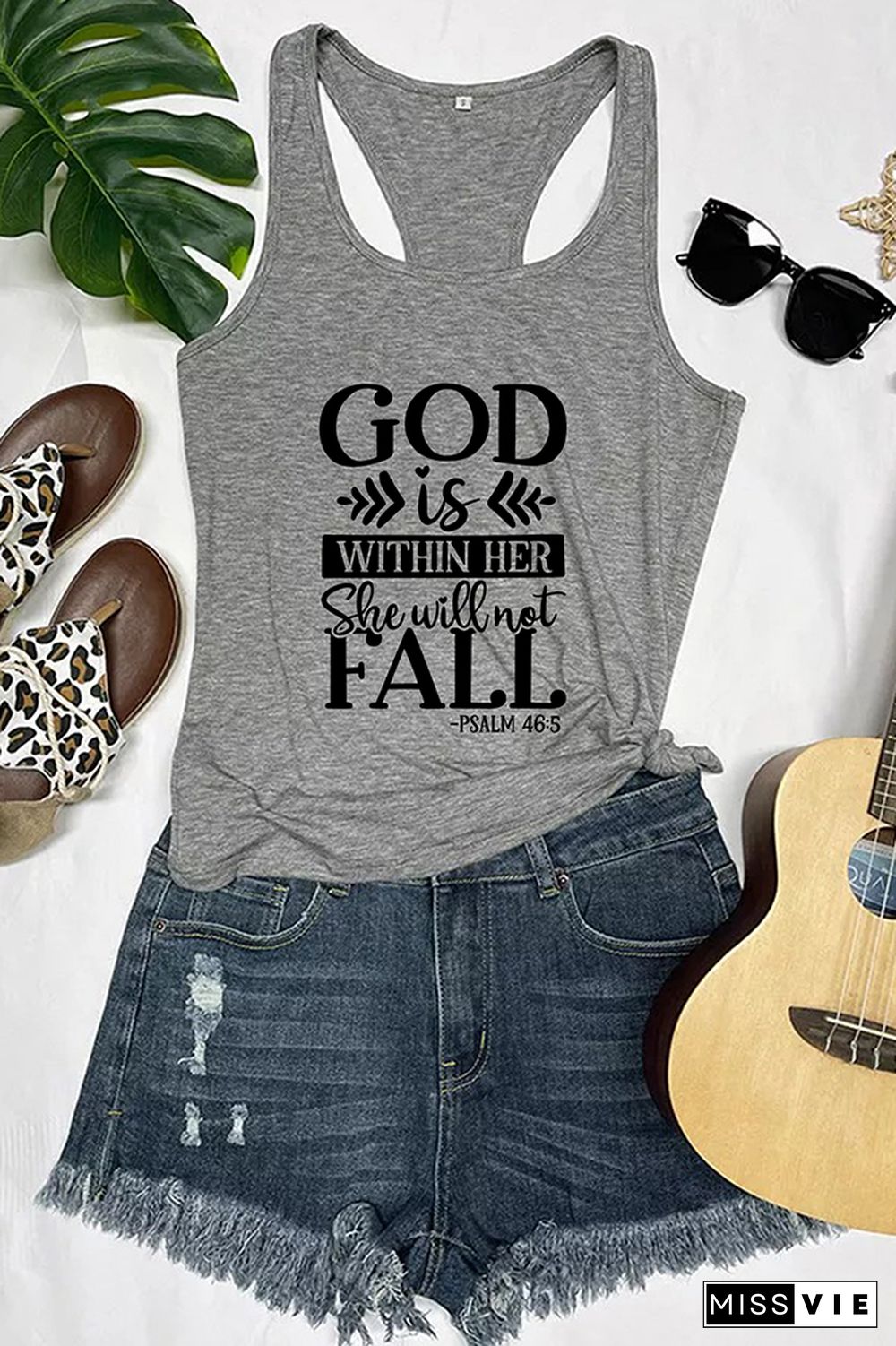 God is within her she will not fall Sleeveless Tank Top Wholesale