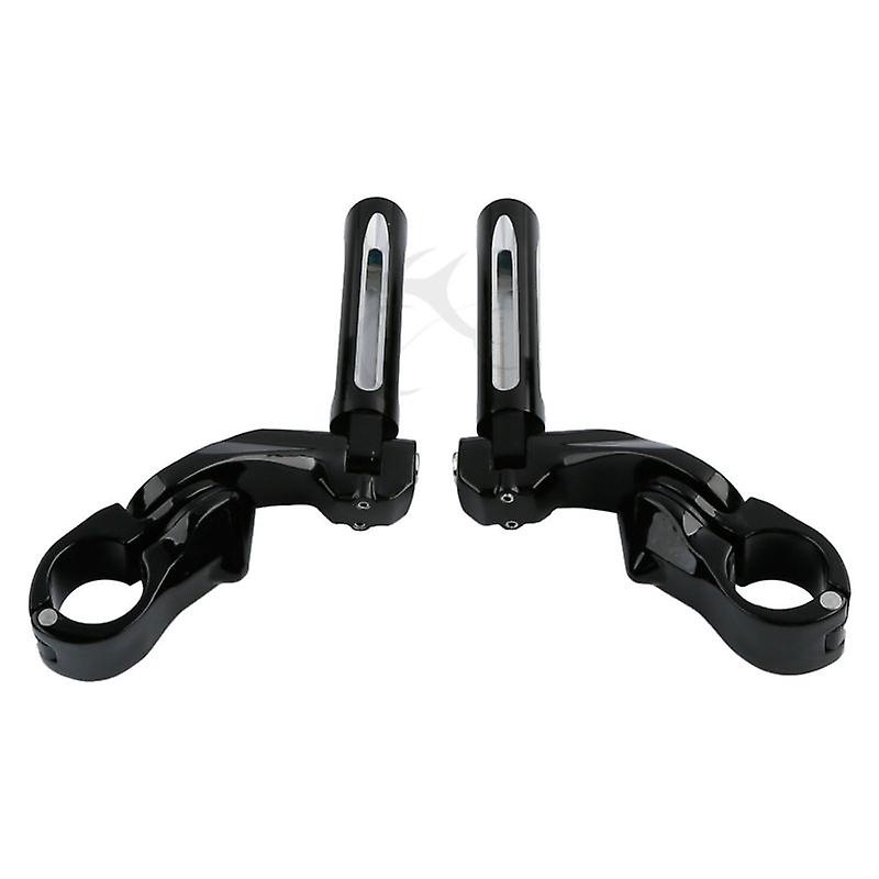 Born Pretty 1.25andquot; 32mm Black Adjustable Footrests Foot Peg andamp; Short Angled Mount For Harley