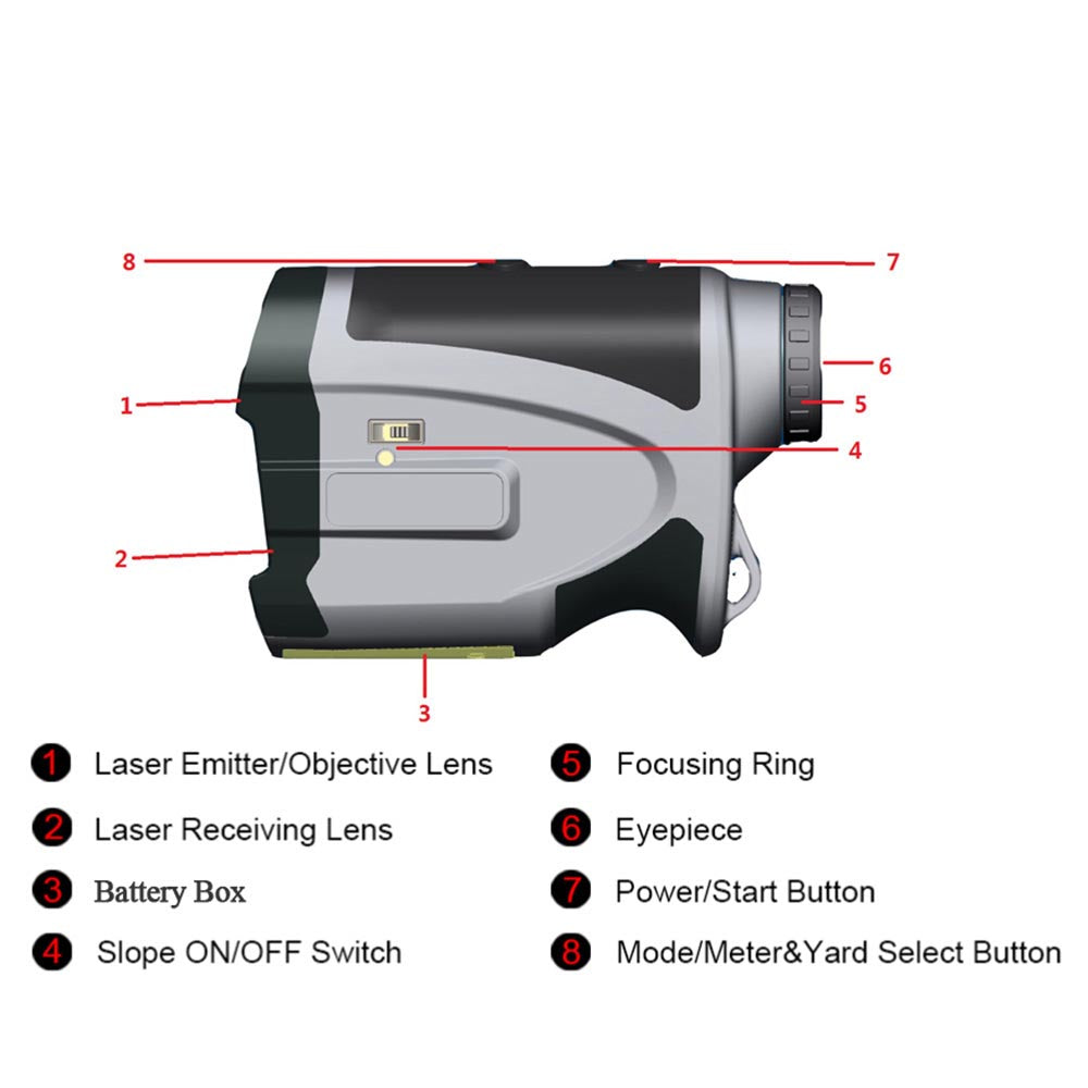 Yescom Golf Rangefinder Laser 6X 25 1000 Yards w/ Bag