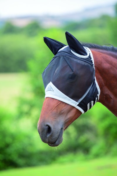 Shires Equestrian Products Fine Mesh Horse Fly Mask with Ears