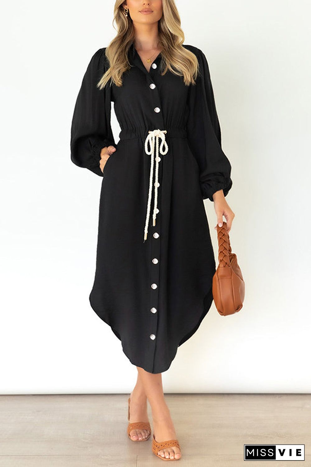 Fashion Week Button Down Shirt Dress