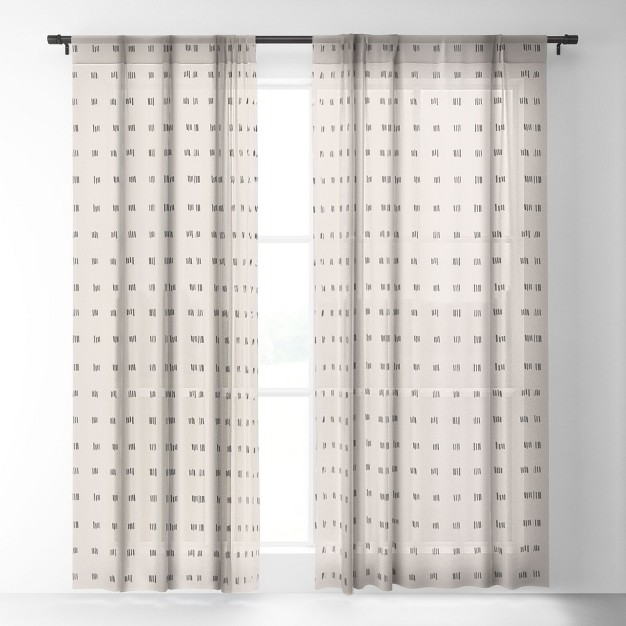 Urban Wild Studio Desert Check Small Charcoal Single Panel Sheer Window Curtain Deny Designs