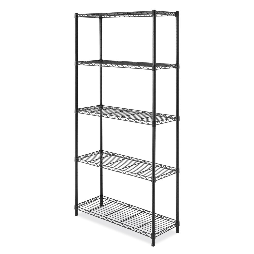 Whitmor Supreme 5 Tier Shelving with Adjustable Shelves   Black