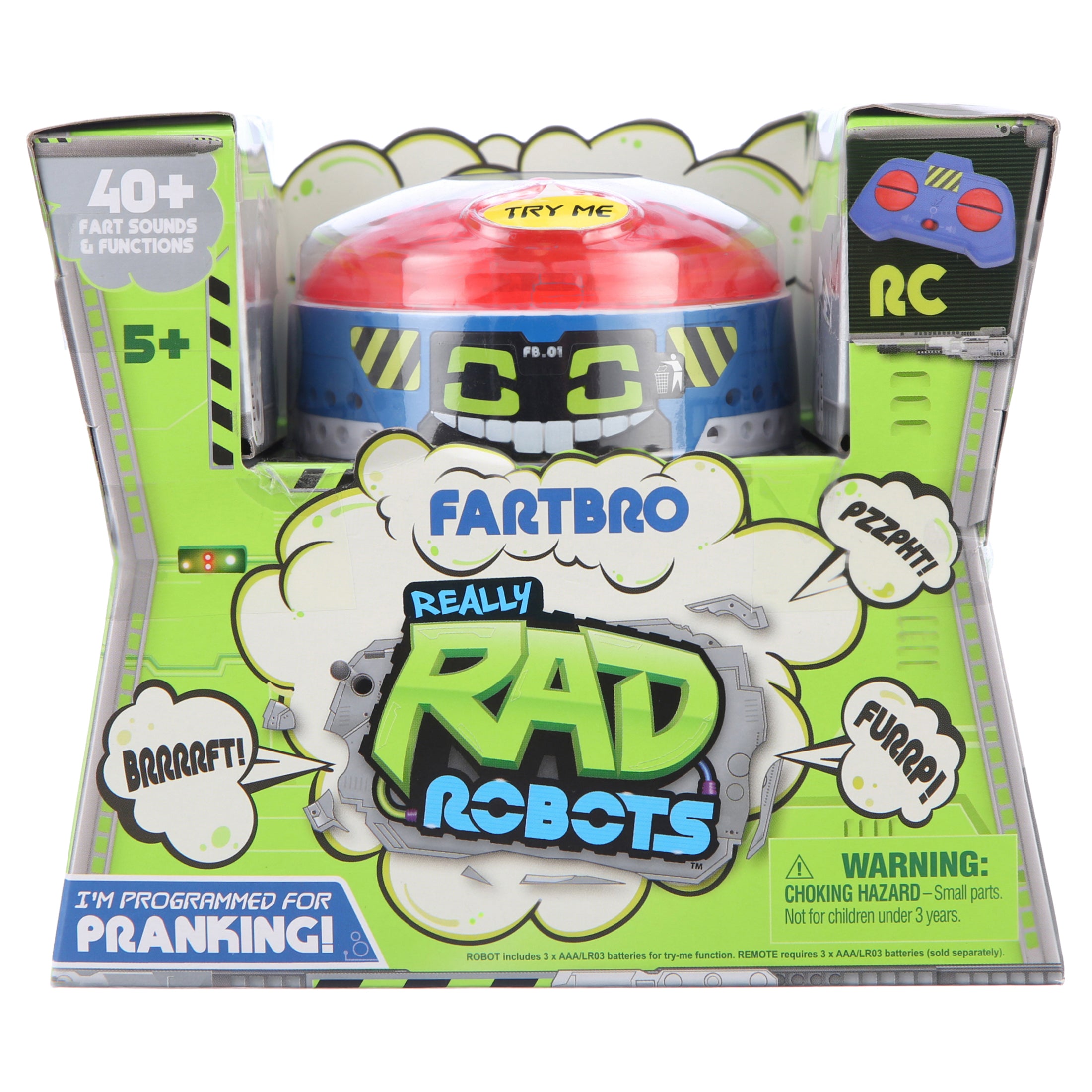 Really RAD Robots - Fartbro - Electronic Remote Control Farting Robot， Toys for Kids， Boys， Ages 5+