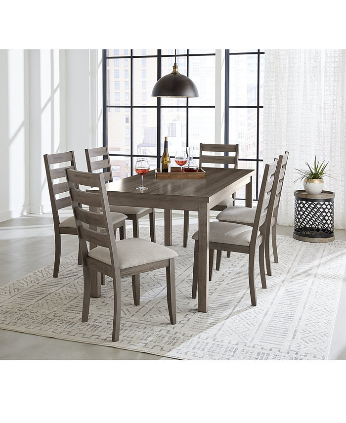 Macy's Max Meadows Laminate 7-Pc Dining Set (Rectangular Table + 6 Side Chairs)