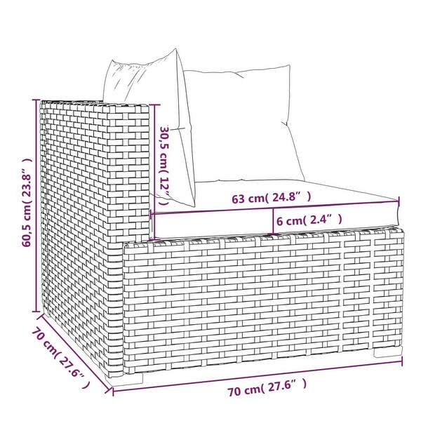 vidaXL Patio Lounge Set Outdoor Sectional Sofa Set Table Garden Poly Rattan