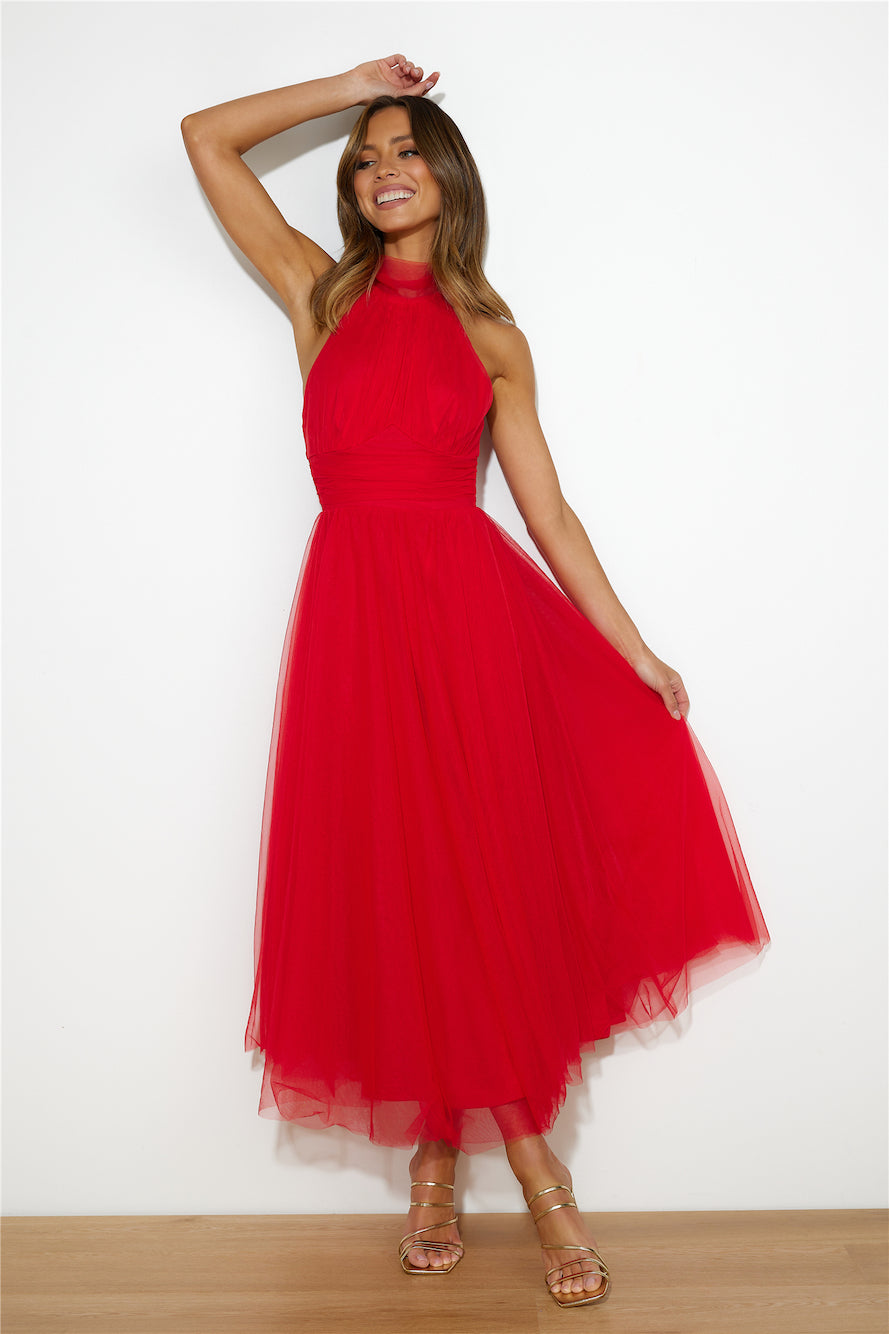 Tangled Up Maxi Dress Red