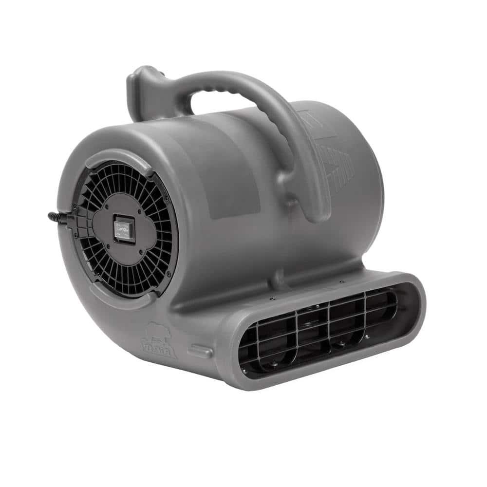 BAir 12 HP Air Mover for Janitorial Water Damage Restoration Stackable Carpet Dryer Floor Blower Fan in Grey