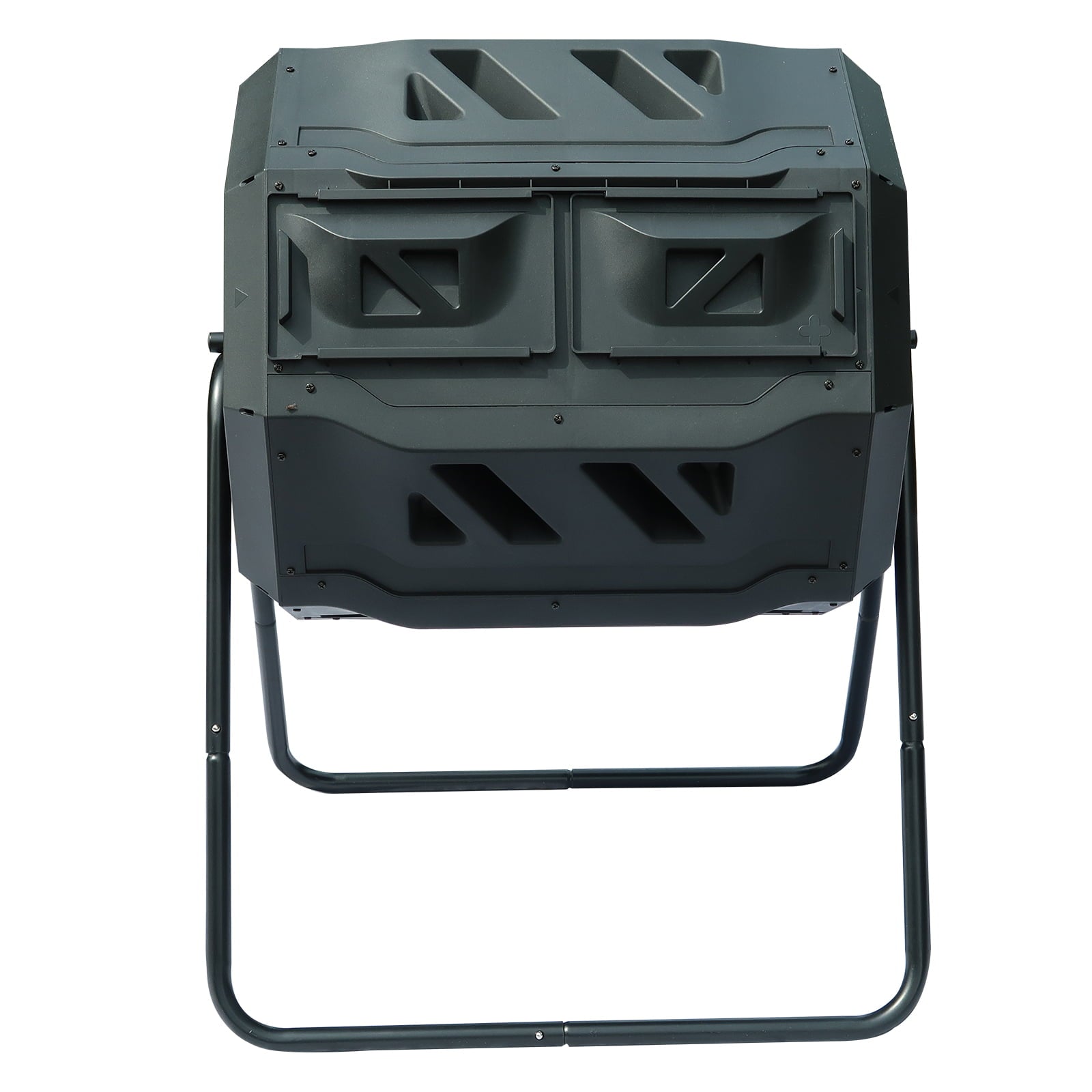 42 Gallon Large Outdoor Dual Chamber Compost Bin, Garden Patio Rotary Composter