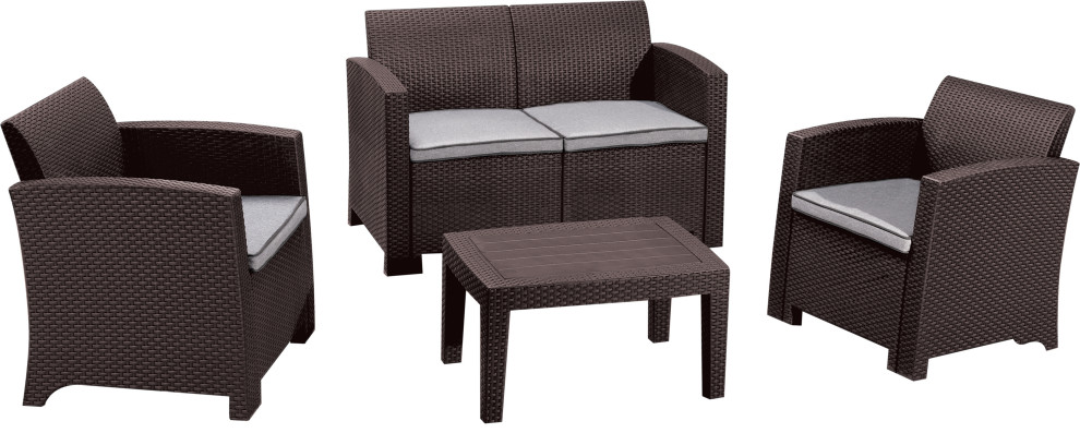 Duramax Cedarrattan Sofa Set Medium   Tropical   Outdoor Lounge Sets   by Durasheds  Houzz