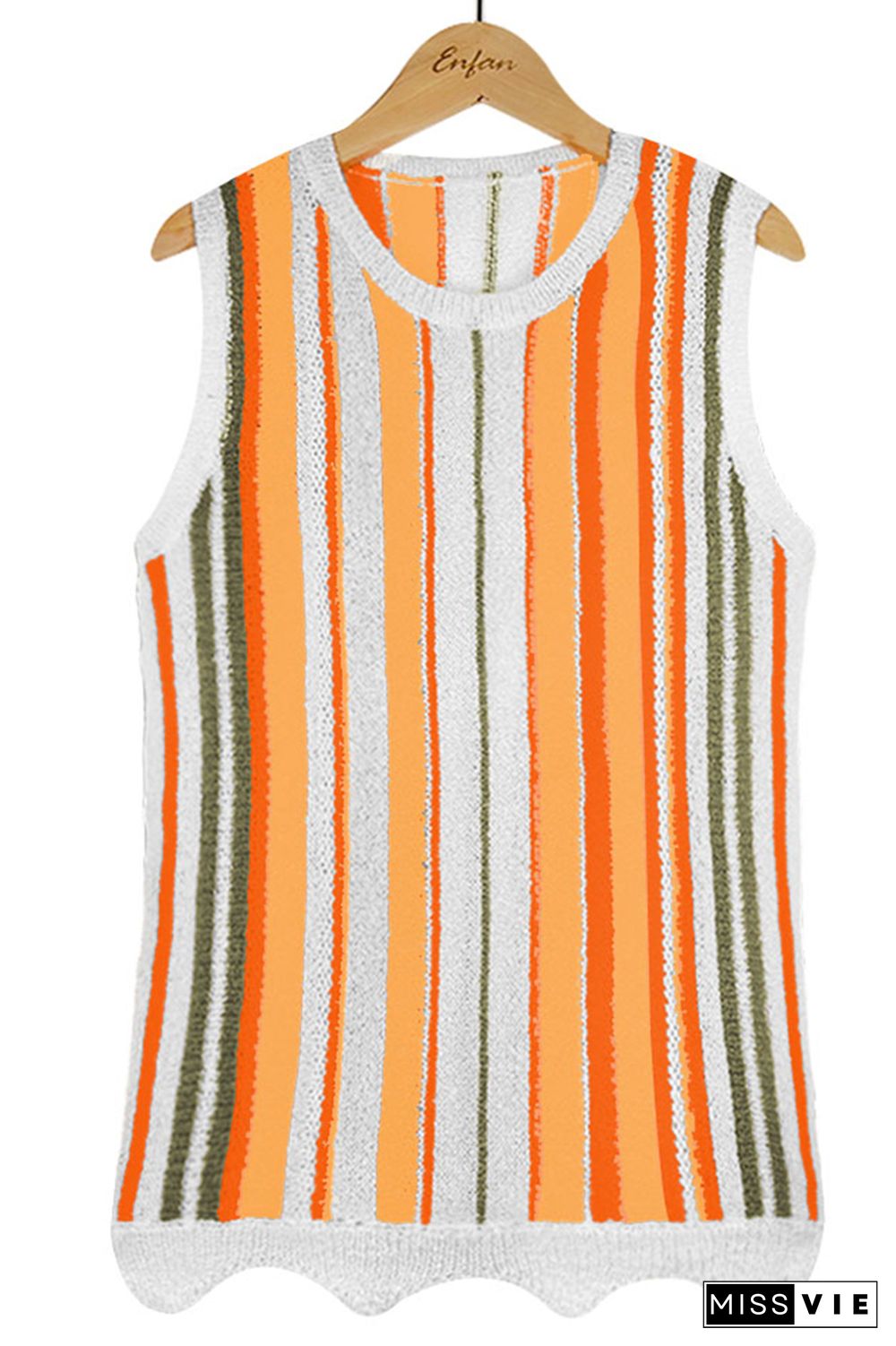 Striped Knit Tank Top Wholesale