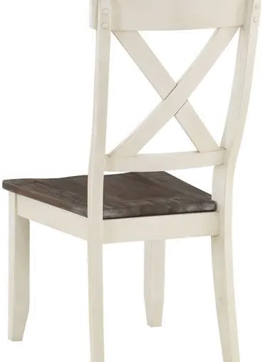 Bar Harbor Cream Cross-Back Dining Chairs， Set of 2