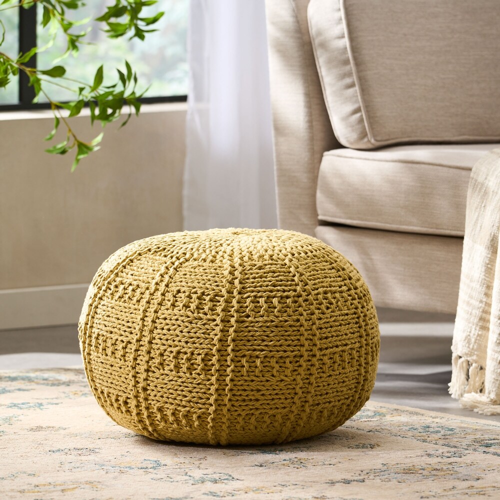 Yuny Handcrafted Modern Fabric Pouf by Christopher Knight Home