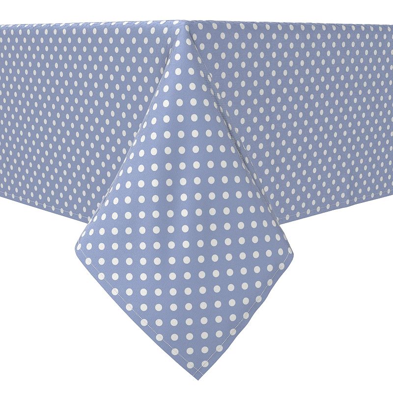 Square Tablecloth， 100% Cotton， 60x60， Pale Blue Polka Dots