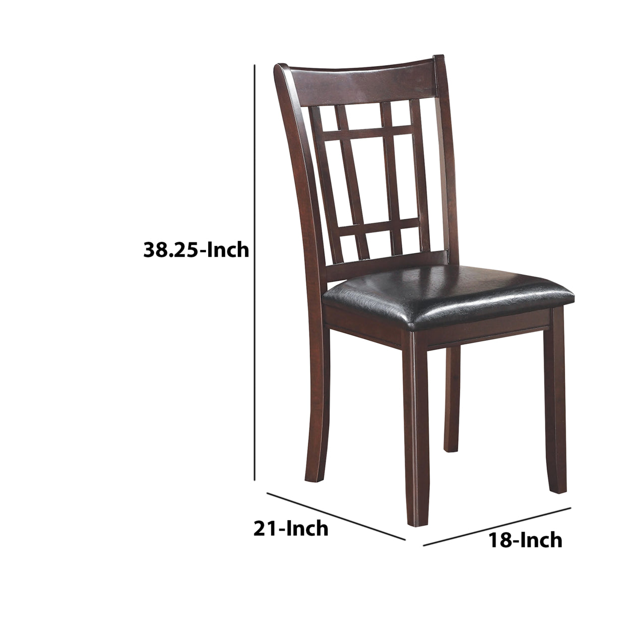 Contemporary Armless Dining Side Chair， Espresso Brown and Black， Set of 2- Saltoro Sherpi