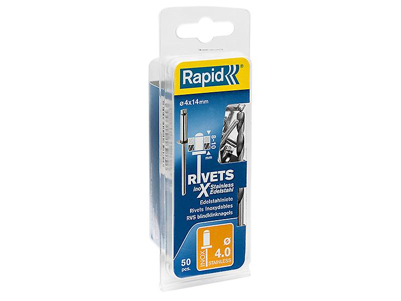 Rapid Stainless Steel Rivets 4 x 14mm (Blister of 50) RPD5000395