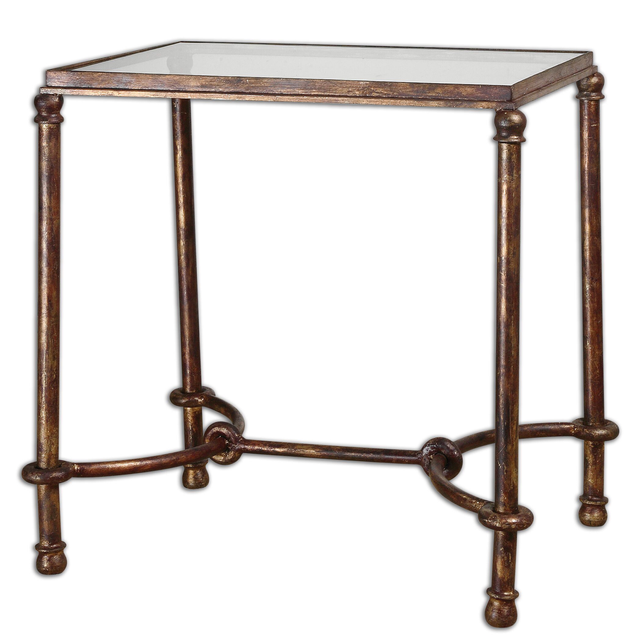 Uttermost Warring Rustic Bronze Patina End Table