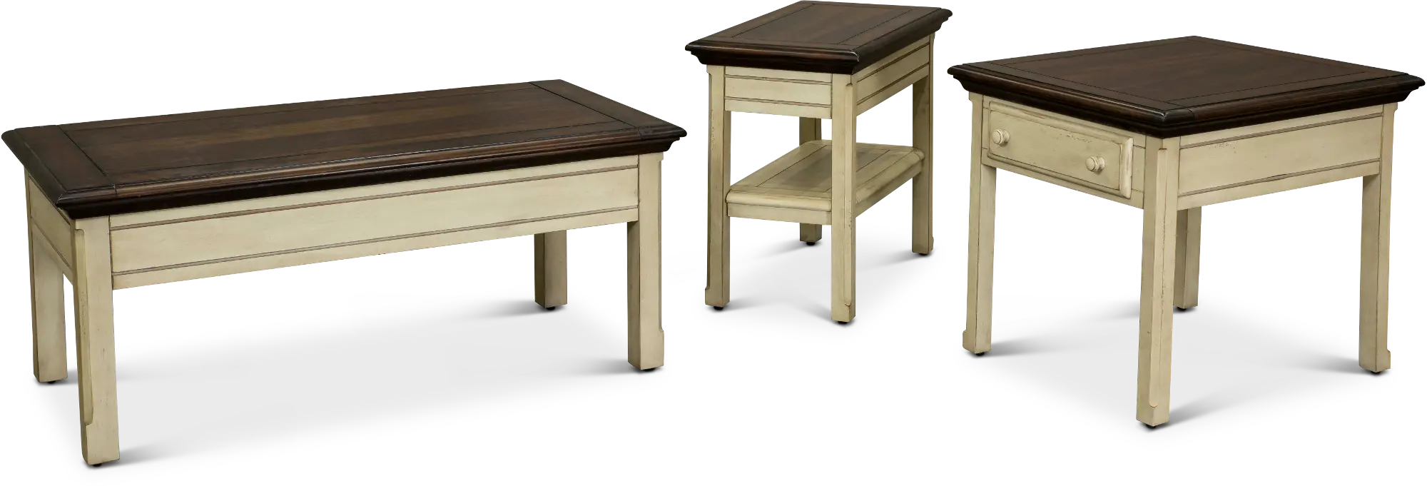 Sutter Creek Cream and Brown Slide-Top Coffee Table