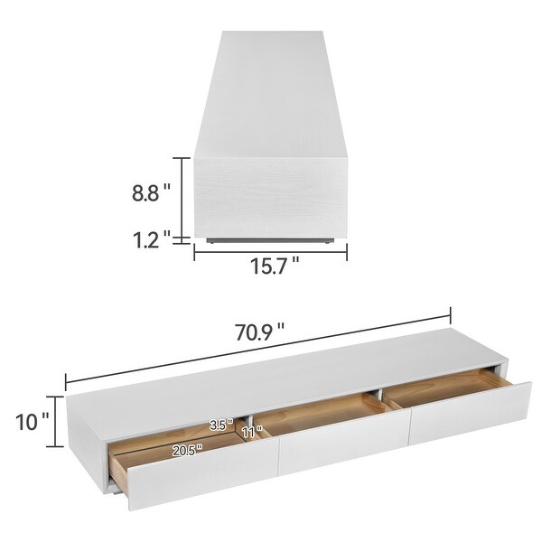 Anneelizabeth 70-inch 3 drawer TV Console - 70.9