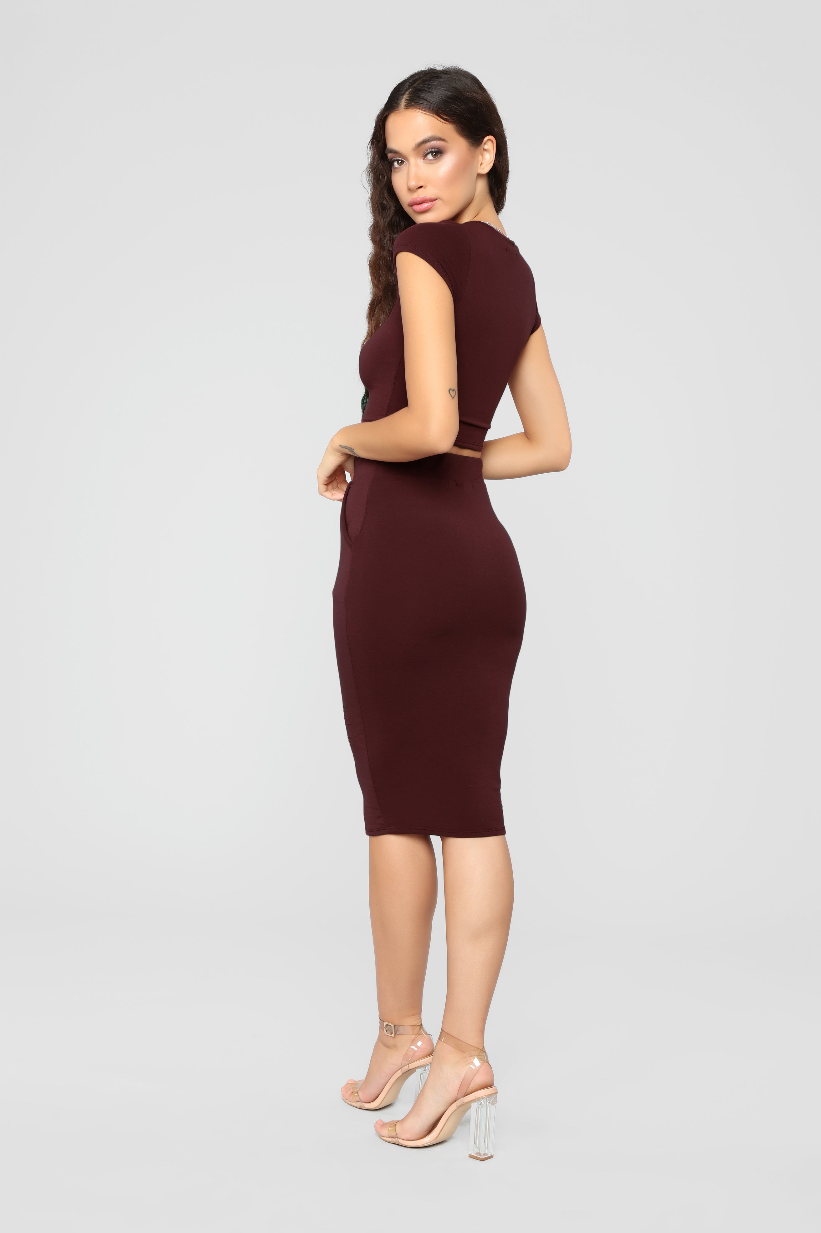 Casual Lover Skirt - Burgundy