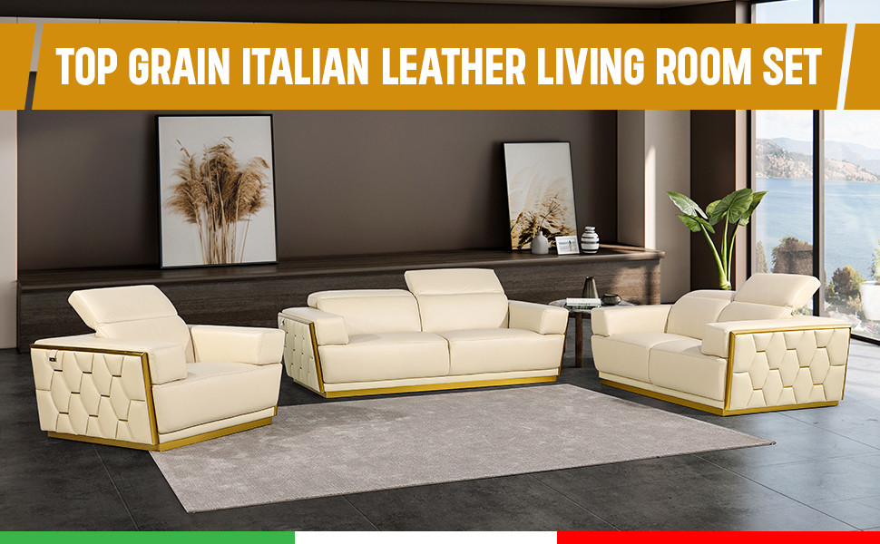 Enzo Top Grain Italian Leather Loveseat   Modern   Loveseats   by Luxuriant Furniture  Houzz