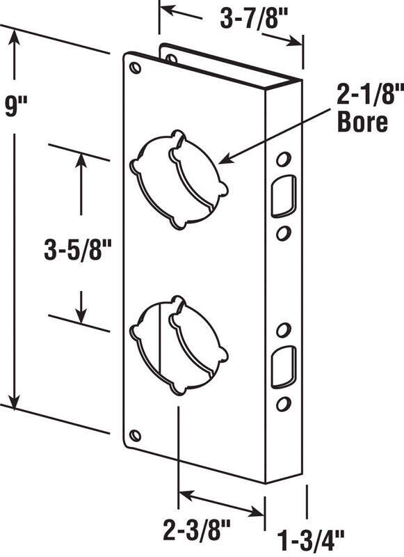 Prime-Line 9 in. H X 3.875 in. L Brass-Plated Brass Brass Lock and Door Reinforcer