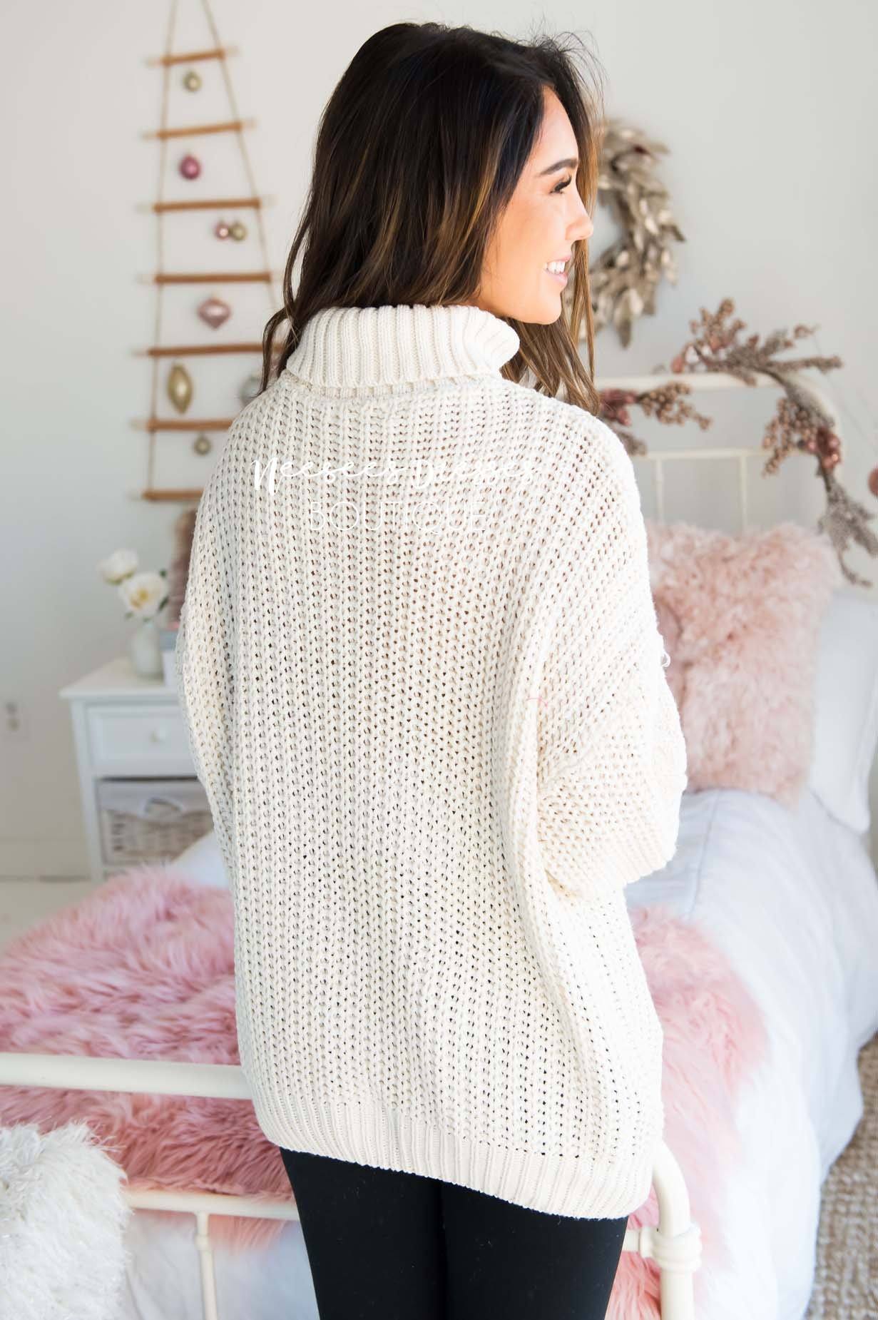 Blessed Heart Cable Knit Sweater