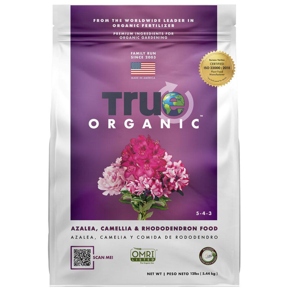 TRUE ORGANIC 12 lbs. Organic Azalea Camellia and Rhododendron Tree Food Dry Fertilizer OMRI Listed 5-4-3 R0023