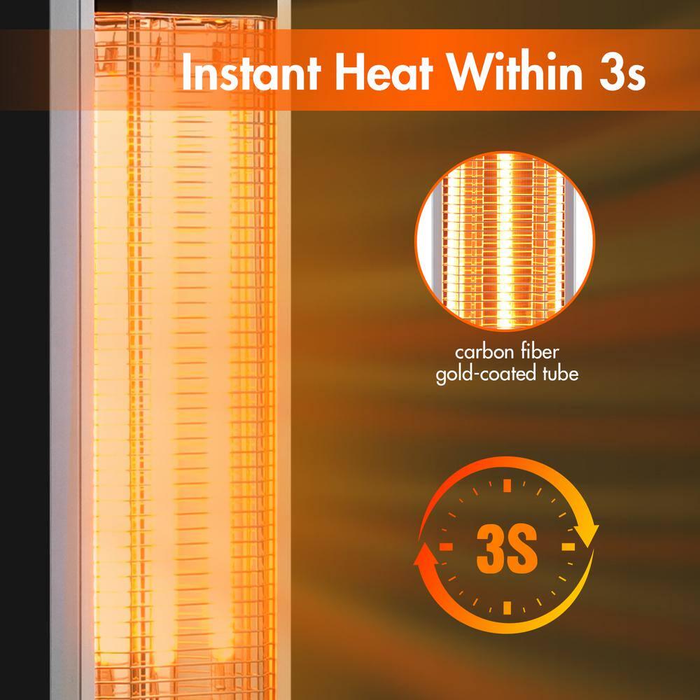 1500Watt Infrared Carbon Tech Electric Freestanding IndoorOutdoor Heater Digital Space Heater with Remote Control