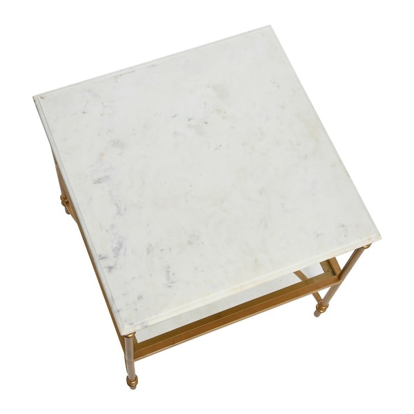 Libertine Genuine Marble and Glass End Table