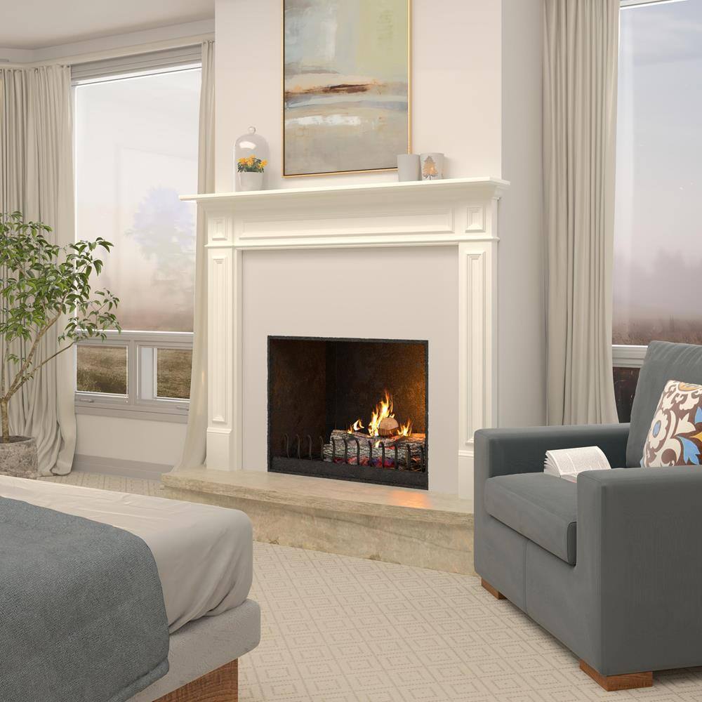 Pearl Mantels 48 in. x 42 in. Interior Opening Crisp White Full Surround Fireplace Mantel RPS48525D