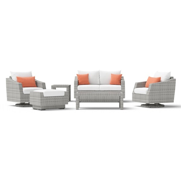 Cannes 6 Piece Sunbrella Outdoor Patio Love and Motion Club Seating Set