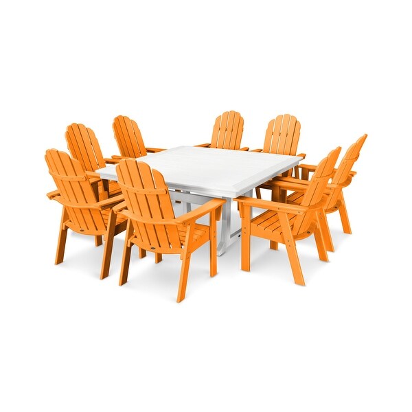 POLYWOOD Vineyard Adirondack 9Piece Nautical Trestle Dining Set