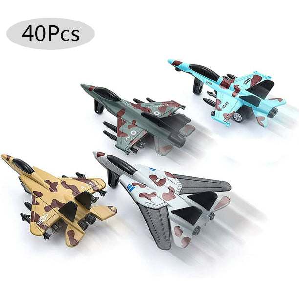 4PCS Diecast Fighter Jets Pullback Airplane Toys Military Plane Fighter Toys Alloy Mini Air Force Kids Playset Birthday Xmas Gifts for Boys and Girls